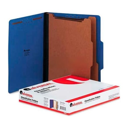 Universal Universal Pressboard Classification Folders, Letter, Six-Section, Cobalt Blue, 10/Box UNV10301***